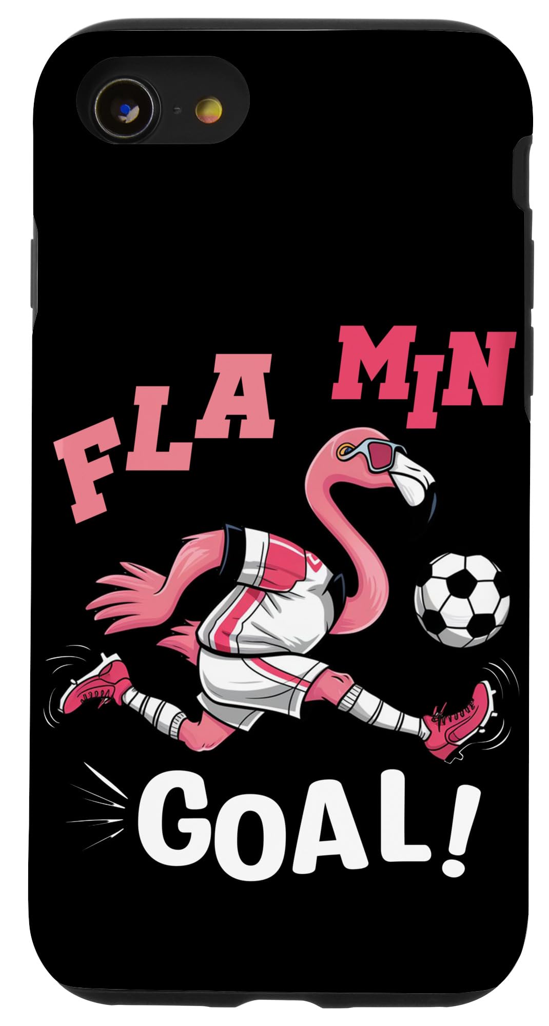 Flamingo Playing Football FLA MIN GOAL Soccer Football Case for iPhone SE (2020) / 7/8