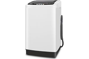 Nictemaw Portable Washing Machine, 20Lbs Capacity Full-Automatic Portable Washer, 2.8Cu.ft Washer and Dryer Combo with Drain Pump, LED Display, 10 Programs & 8 Water Levels, Slow-Close Glass Lid