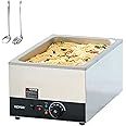 VEVOR Commercial Food Warmer 24QT Bain Marie 1200W Electric Buffet Warmer Steam Table Food Warmer Countertop Stainless Steel Food Warmer Wet or Dry Use for Parties, Catering and Restaurant