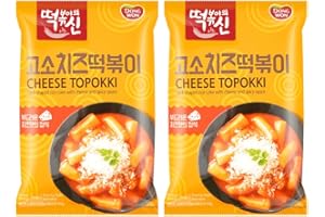 DONGWON DONG WON Topokki with Cheese and Spicy Sauce, Korean Rice Cake Stick, Korean Street Food, 8.46 OZ (240 G) - 2 Pack