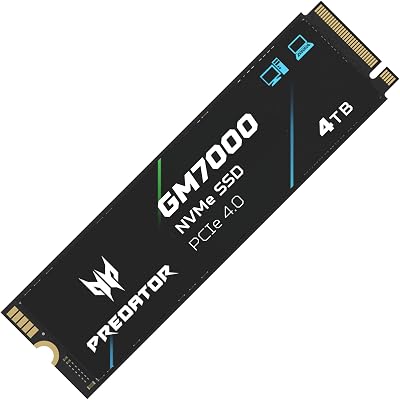 Acer Predator GM7000 4TB PCIe Gen4 NVMe M.2 SSD 7400MB/s DRAM Cache PS5