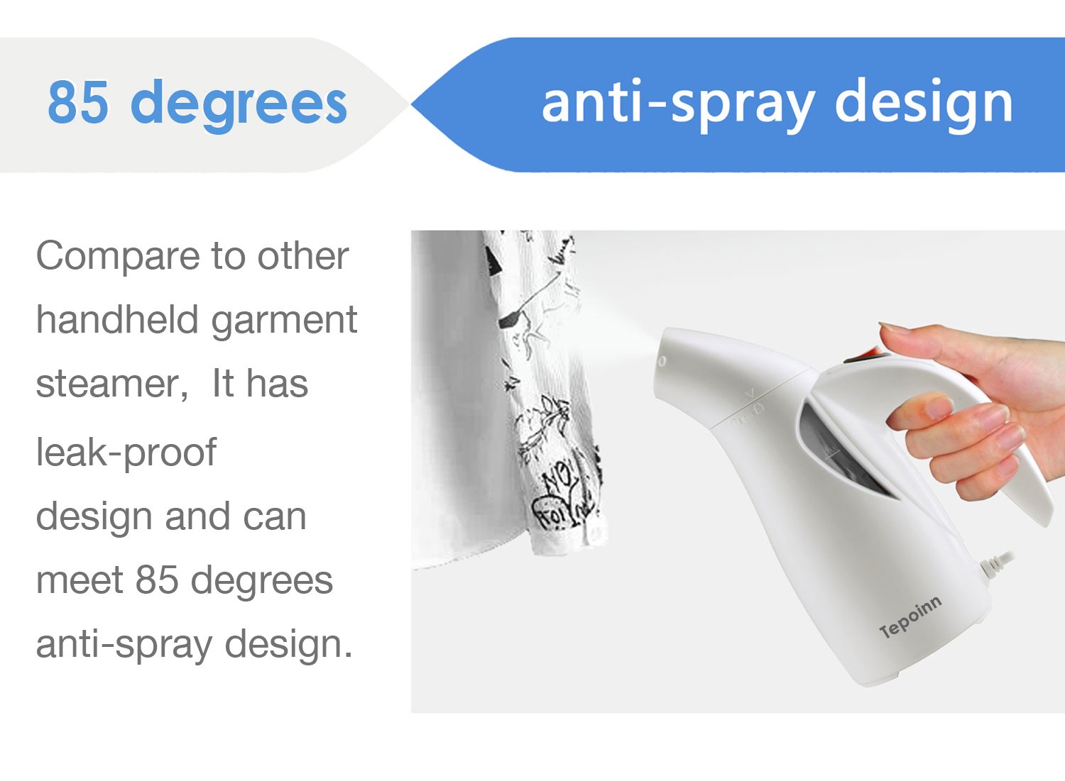 Tepoinn Clothes Steamer for Travel Garment Steamer Portable Fabric Steamer (one gear)