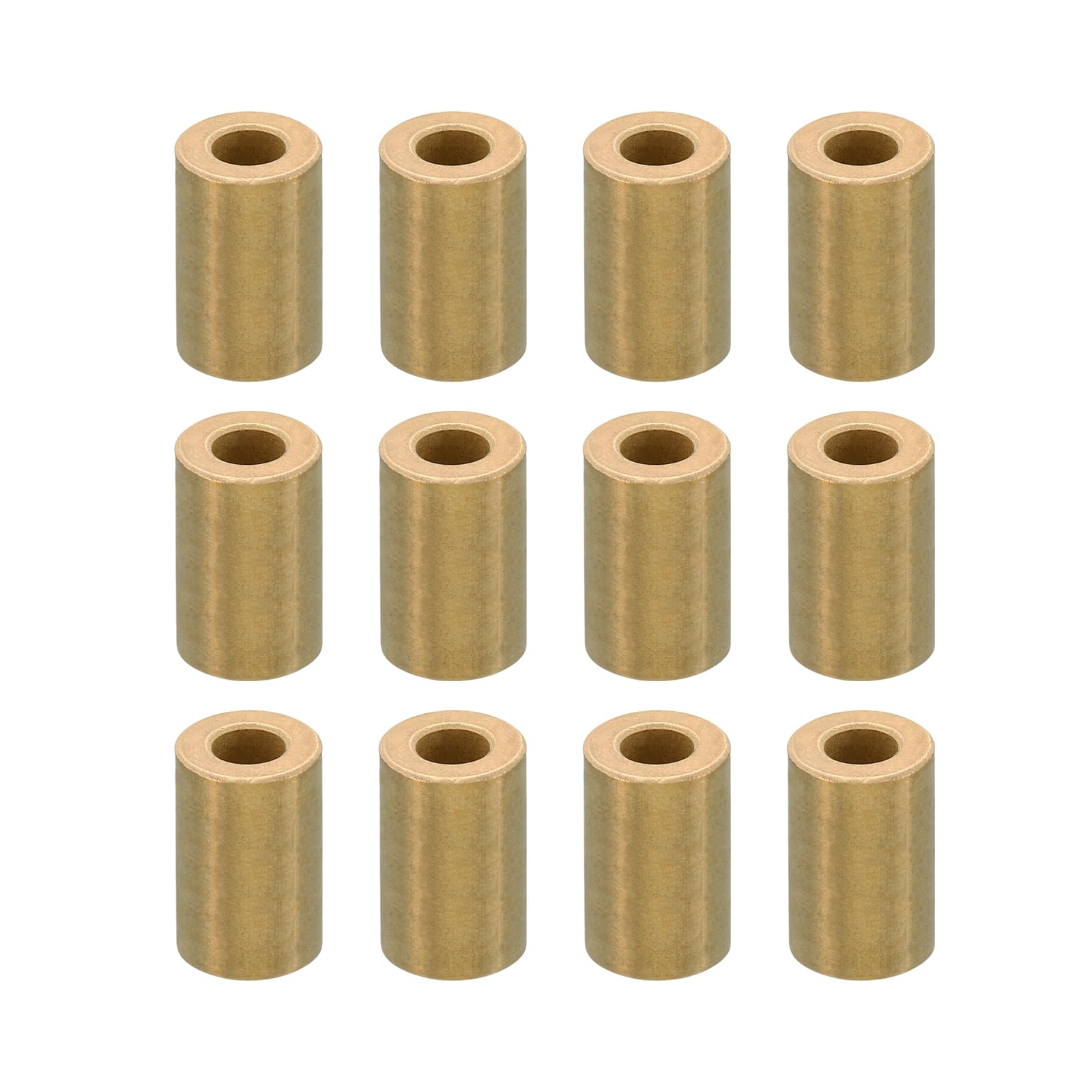 PATIKIL M6 Brass Spacers, 12 Pcs Metal Spacer Brass 6mm ID x 12mm OD x 20mm L Brass Spacers Screw Standoff for 1/4inch or M6 Screw Bolts