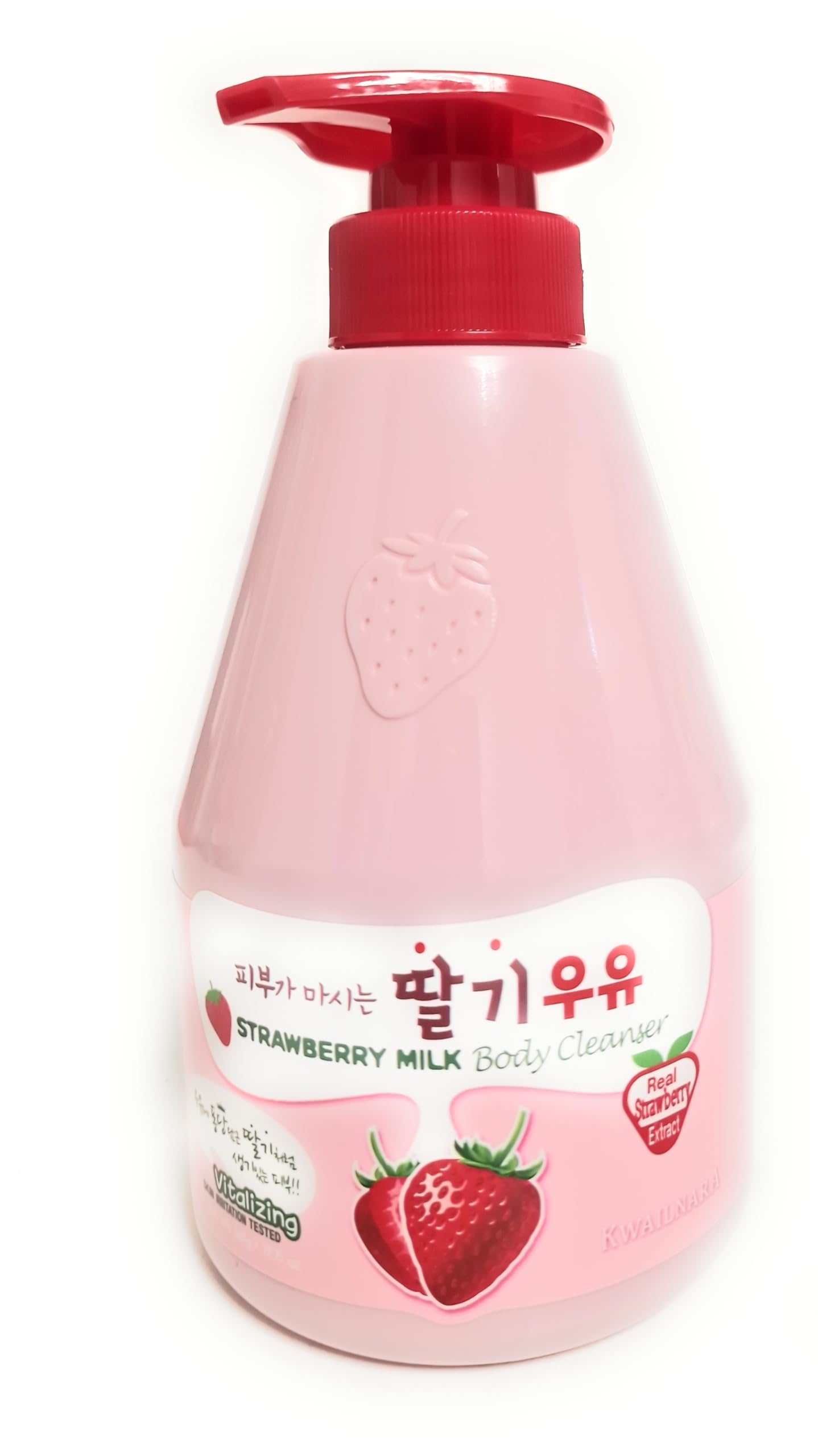 KWAILNARA Strawberry Milk Vitalizing Body Cleanser 560g | Nourishing Korean Body Wash with Strawberry Extract & Milk Protein | Hydrating, Brightening & Softening Formula for All Skin Types