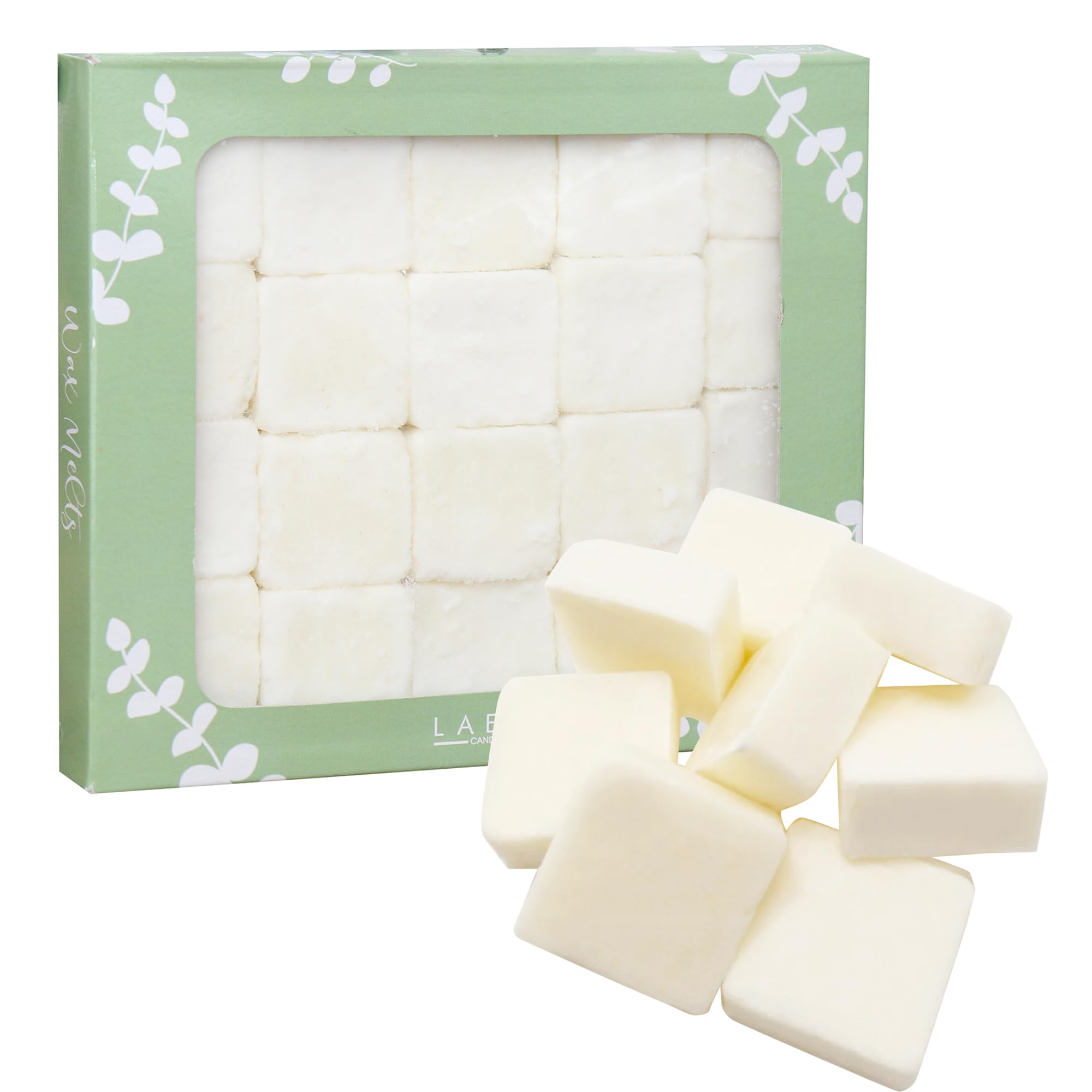 Laeto Candles Scented Cube Shaped White Soy Wax Melt Burners | Wax Melts Strong Scented Home Fragrance Gift Set for Birthdays, Valentines and Christmas - Sandalwood
