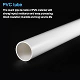 Sourcing Map PVC Rigid Tube 36mm ID 40mm OD 0.35m White High Impact Tubing view 4
