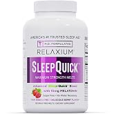 Relaxium Sleep Quick Melts, Sleep Aid, 10mg Melatonin, Berry, 130 Serving | Maximum Strength, Fast Acting, Drug-Free Vegan Dietary Supplement, USA Made