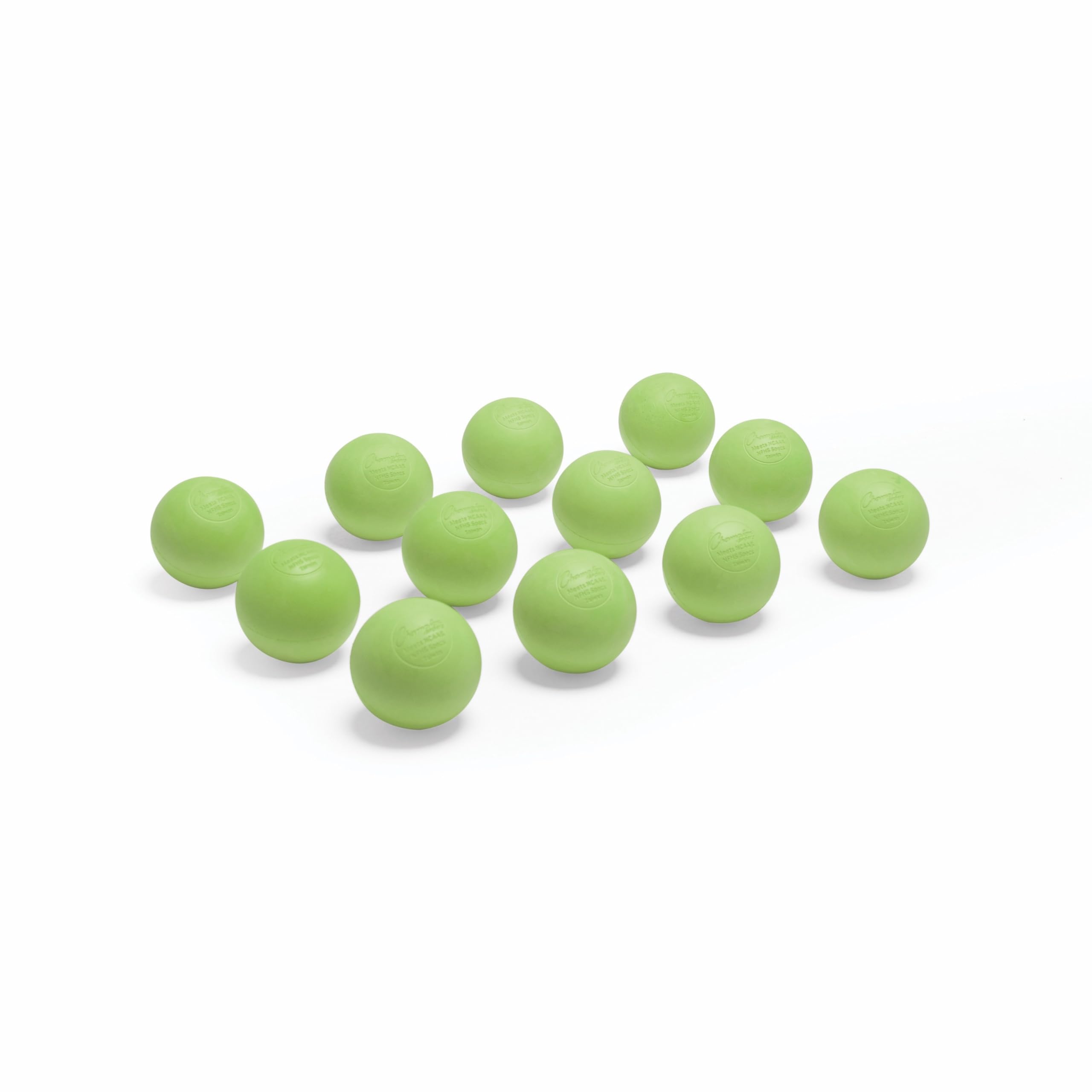 Champion Sports Lacrosse Balls – Official Size Equipment for Professional, College & Grade School Games, Practices & Recreation, NCAA, NFHS & SEI Certified, 12-Pack, Green Image