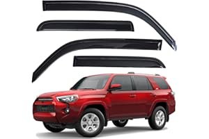 Lightronic WV94242 Outside-Mount Side Window Visor Deflector Rain Guard, Dark Smoke Shatterproof, 4-Pieces Set for 2010-2023 Toyota 4Runner