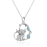 HolaJune Highland Cow Hummingbird Necklace for Women 925 Sterling Silver Cute Animal Jewelry Gift for Mother Daughter Grandma Nana Sister