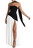 Quzzion Women's Elegant Strapless Long Dress with