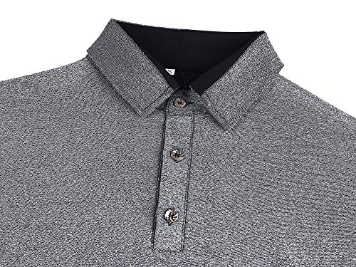 poriff Men\'s Shiny Sequins Polo Shirt 70s Disco Nightclub Party Short Sleeve T Shirts Silver L