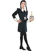 Addams Family Child's Wednesday Addams Costume, Medium, Black/White