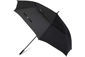 G4Free 72 Inch Huge Large Oversize Golf Umbrella Automatic Open Double Canopy Vented Windproof Stick Umbrella, 6 Ft Heavy Duty For Outdoor Doorman Family(Black)