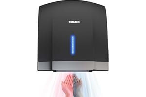 POLASEN Hand Dryer Commercial Black 110V Automatic Compact High Speed Air Wiper Dryer ADA Compliant for Industry Business Restrooms