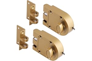 SUMBIN Jimmy Proof Deadbolt Lock with Heavy Duty Single Cylinder deadbolt Fit Most of The Antique Entry Door in Gold Finish 2 Sets