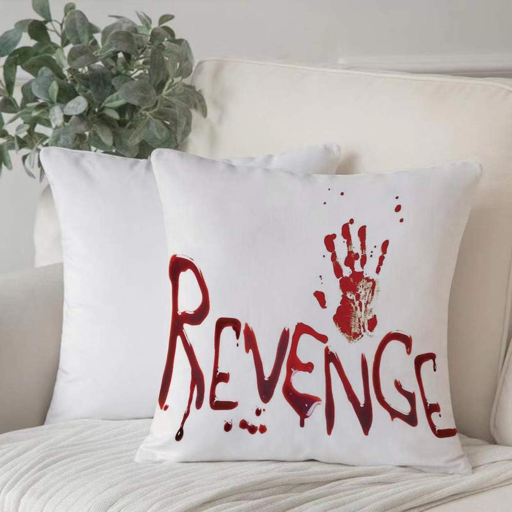 Funda de Cojín duradero Fundas de Almohada Decorativa,Horror, Venganza