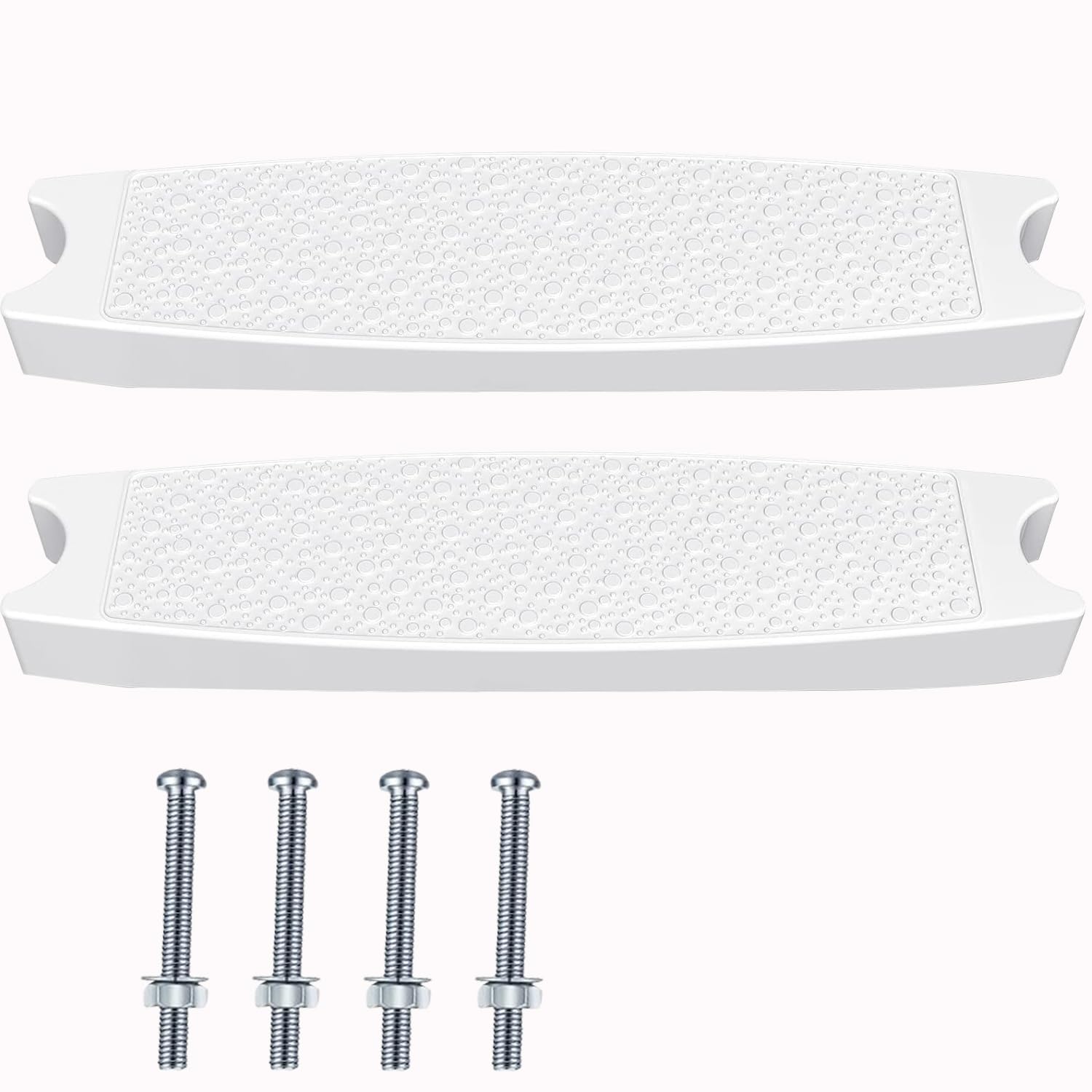 Photo 1 of 2-Pack Universal Pool Ladder Steps Replacement, 18" Heavy-Duty Molded Plastic Swimming Pool Ladder Rung Steps for Inground and Above Ground Pools