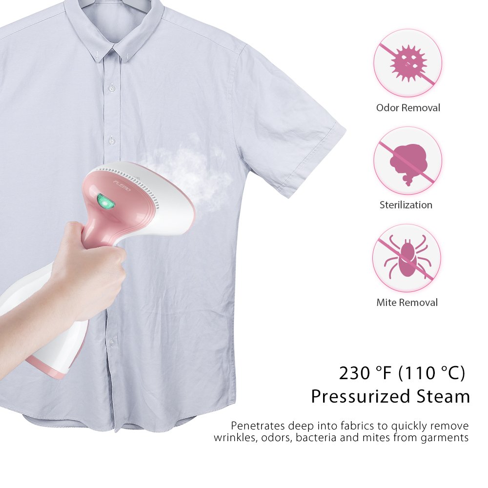 Plemo Portable Garment Steamer, 260ml Handheld Fabric Steamer Fast Heat-up Powerful Travel Steamer for Clothes