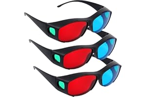 3 Pcs Red Blue 3D Glasses 3D Movie Game Glasses Anti-Polarization Design 3D Viewing Glasses for Anaglyph Projector TV Cinema 