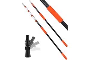 HVERYPPY Telescopic Extension Pole Reach to 28FT,Paint Roller Extension Pole, telescoping Pole with Flip-Lock Design, Multi-Purpose extendable Pole for Windows Cleaning Paint Roller, Duster(Orange-20ft)