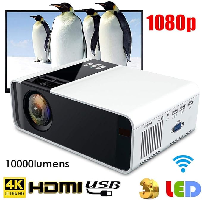 Mini proyector, HD 1080P LED Smart Projector 4K WiFi Bluetooth ...