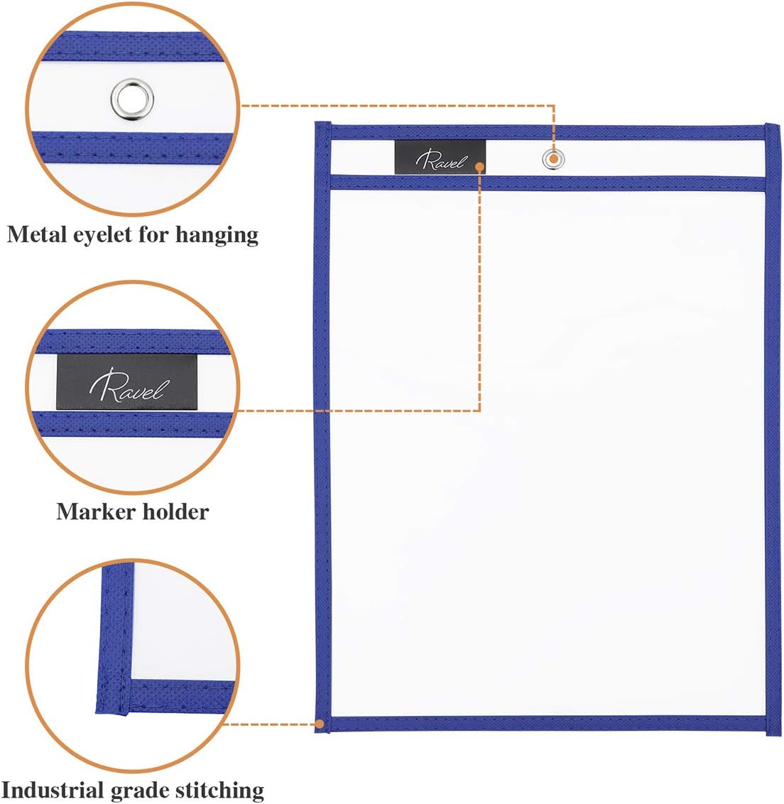 Dry Erase Sleeves – Multicolor Dry Erase Pockets – Reusable Classroom Sheet Protectors – Dry Erase Sheet Protectors with Magnetic Pockets – Pack of 12 Heavy Duty Page Protectors : Office Products