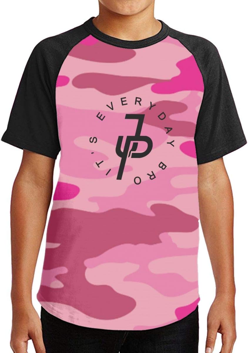 Kddcasdrin shirt Jake Paul It's Every Day Pink Youth Cotton Raglan Short Sleeve Shirts