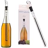 DERNORD Wine Chiller 3-in-1 Stainless Steel Wine Bottle Cooler Stick Freezer with Aerator and Pourer for Chilling Longer, Pou