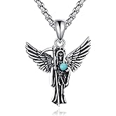 ZPMMPZ Patron Saint Medals Necklace 925 Sterling Silver Amulet Pendant Medallion Medal Jewelry Gifts for Men Women