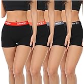 wirarpa Women's Cotton Boxer Briefs Underwear Boy Shorts 3" Inseam 4 Pack