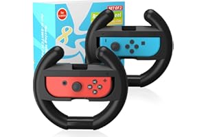 PURBHE Switch Steering Wheel for Nintendo Switch Racing Wheel Compatible Mario Kart 8, Accessories for Nintendo Switch Steering Wheel - 2 Pack Black