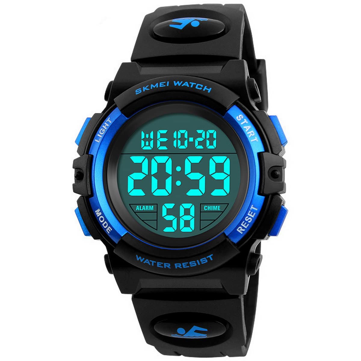 WONOLO Kids Watch,Boys Watch for 6-15 Year Old Boys,Digital Sport Outdoor Multifunctional Chronograph LED 50 M Waterproof Alarm Calendar Analog Watch for Children with Silicone Band