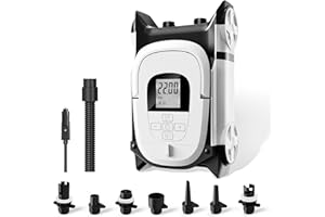 GICLE Paddle Board Pump with Auto-Off Function Dual Motor, 22PSI Portable Electric SUP Air Pump for Paddleboard with DC 12V C