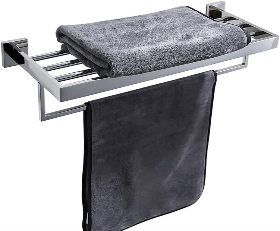 TURS Towel Rack Bathroom Towel Shelf Holder Hanger Towel Rails 20-Inch Stainless Steel Wall Mount, Polished Chrome Finish, Q7008P-50CM