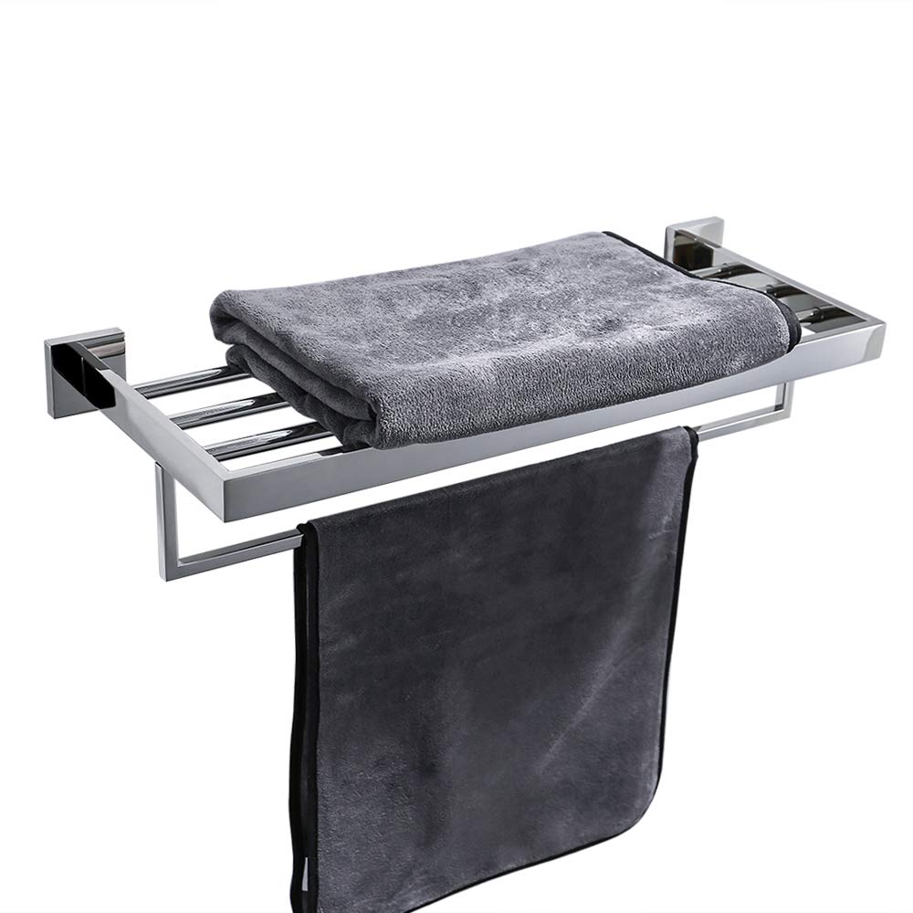 TURS Towel Rack Bathroom Towel Shelf Holder Hanger Towel Rails 20-Inch Stainless Steel Wall Mount, Polished Chrome Finish, Q7008P-50CM โ image 1
