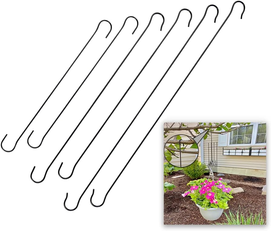 Outdoor Hanging Brackets - Evelots 6 PackTree Hanging Hook-Metal- Up to 17 Inches-Bird Feeder/Plant-No-Tool