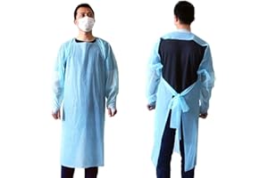 YUUWA Disposable Plastic Gowns, 1000 Pieces, 200 Pieces, 100 Pieces, [Nurse Recommended] For Corporate Use, CPE Gowns, Indivi