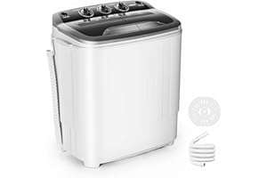 Ceamorfco Portable Washing Machine, 18lbs Portable Washer and Dryer Combo for Laundry, Twin Tub Washing Machine 11lbs Washer & 7lbs Spinner, Lavadora Portatil for Apartments, RVs, Camping, Dorms