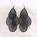 Grace Jun Bridal Vingtage 4 Water Drop Shape Pierced Earrings for Women Party Large Statement Drop Earrings (Black)
