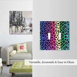 Funky Colorful Leopard Double Toggle Light Switch