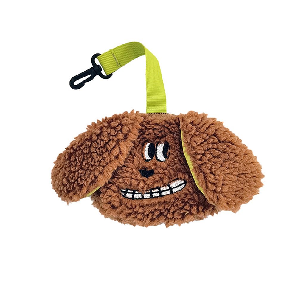 Dog Poop Bag Holder,Hand-free Plush Doggie Waste Bag Dispenser with Clip Lead for All Leash(not include Poo Bags)