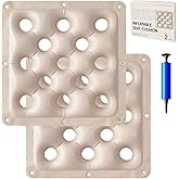 AKHMLEF Inflatable Seat and Chair Cushions - Tailbone, Sciatica, and Hemorrhoid Pain Relief - Use in Office or Stadium (2, Apricot, 17inch)