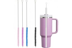 4 Pack Extra Long Straw Cleaner Brushes, Reusable Straw Cleaning Brush Set for 14oz 20oz 30oz 40oz Tumblers, Fits Plastic Gla