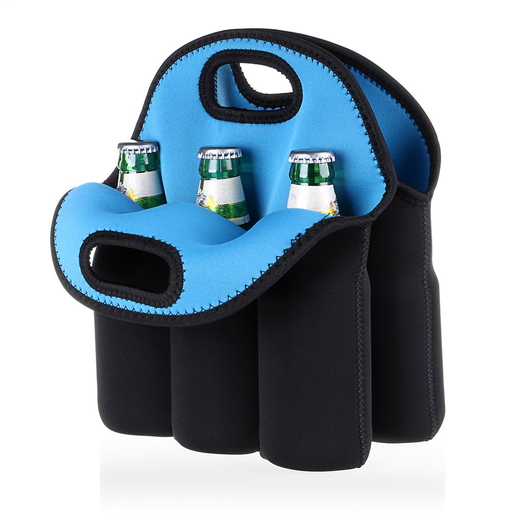 BTSKY 6 Bottles Insulated Neoprene Carrier Tote Carry Case Bag for Beer Baby Bottle Cans Drinks (Regular)