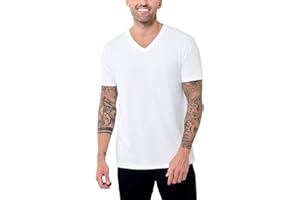 INTO THE AM Premium V Neck T Shirts for Men - Modern Fitted Tees S - 2XL Vneck Undershirts
