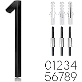 5" Stainless Steel Floating House Number, Metal Modern House Numbers, Garden Door Mailbox Decor Number with Nail Kit, Coated 