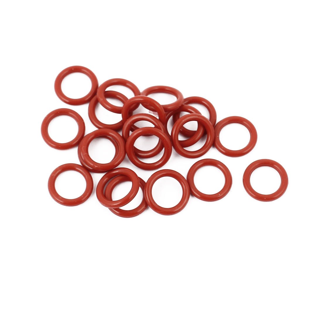 Sourcingmap 20Pcs Red 9mm x 1.5mm Silicone Rubber Gasket O Ring Sealing Ring Heat Resistant