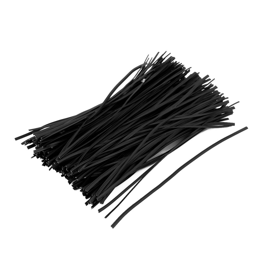 sourcing map Plastic Home Coated Cord Packaging Closure Twist Tie Wire 150mm x 2mm 200pcs Black
