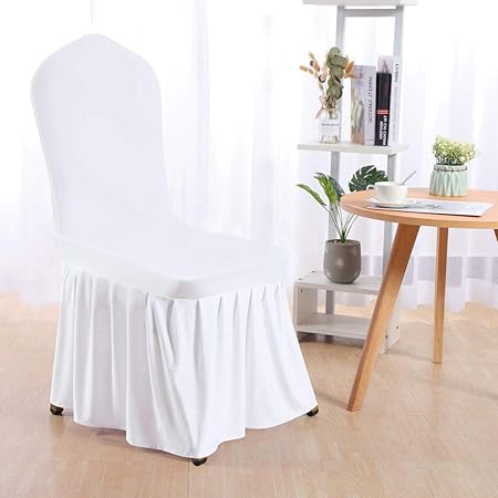Unho 25pcs Housses De Chaise Mariage A Jupe Plissee Couverture
